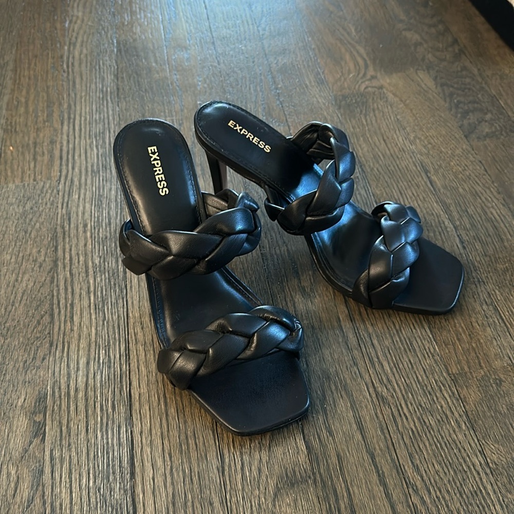 Express braided strap heeled sandal size 9
